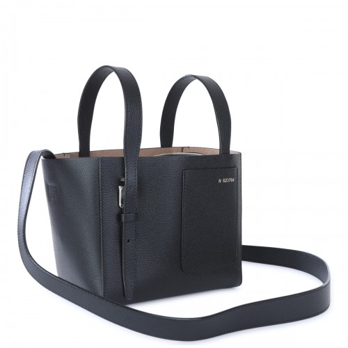 BLACK LEATHER MINI BUCKET