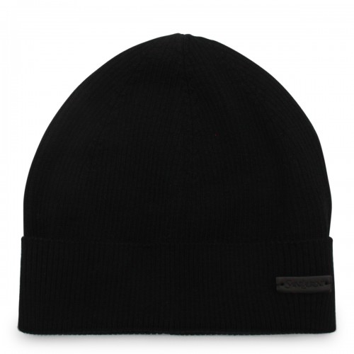 BLACK WOOL BEANIE