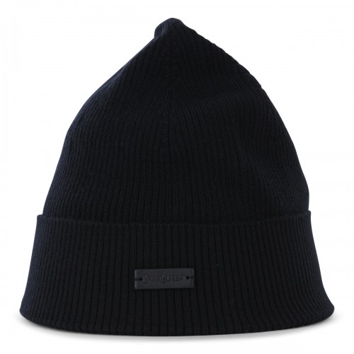 BLACK WOOL BEANIE 2