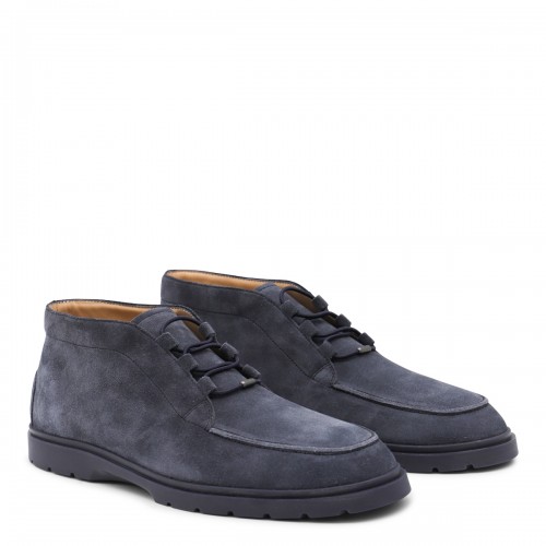NAVY LEATHER BOOTS