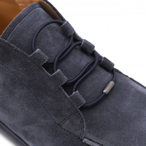 NAVY LEATHER BOOTS