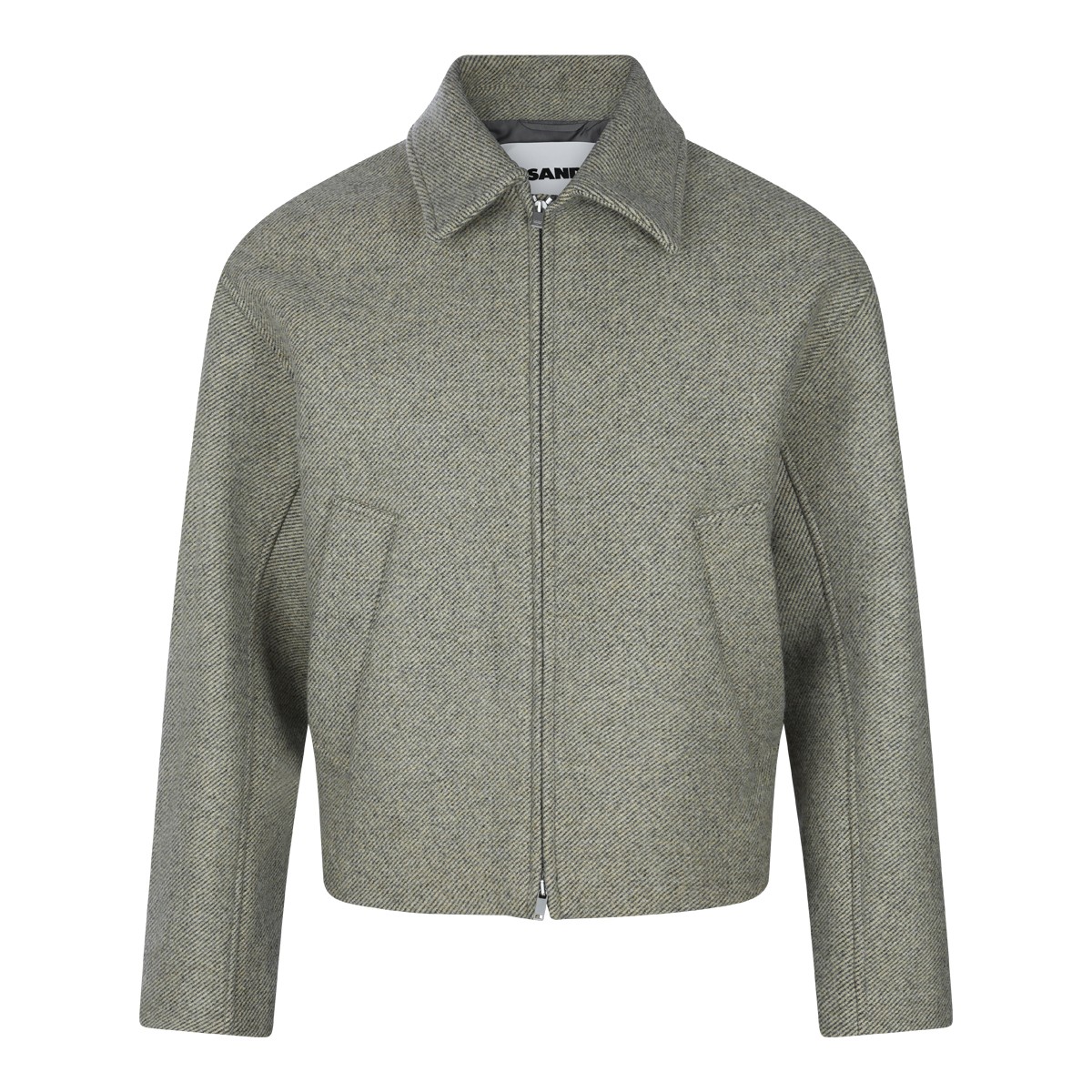 LIGHT GREEN WOOL CASUAL JACKET