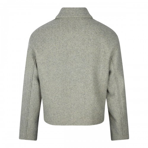 LIGHT GREEN WOOL CASUAL JACKET