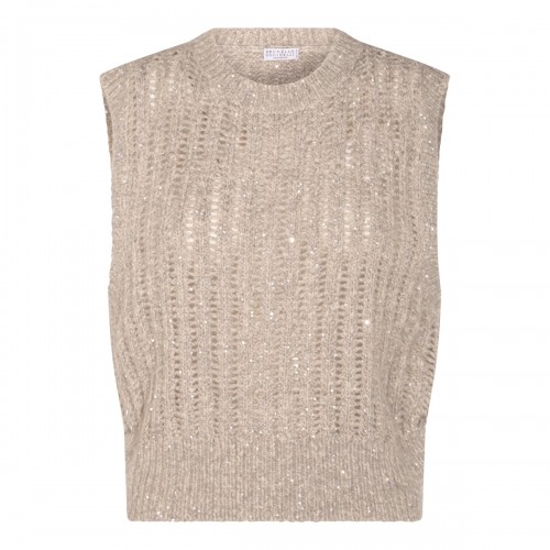 LIGHT BEIGE WOOL KNITWEAR