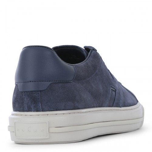 NAVY LEATHER H691 SNEAKERS