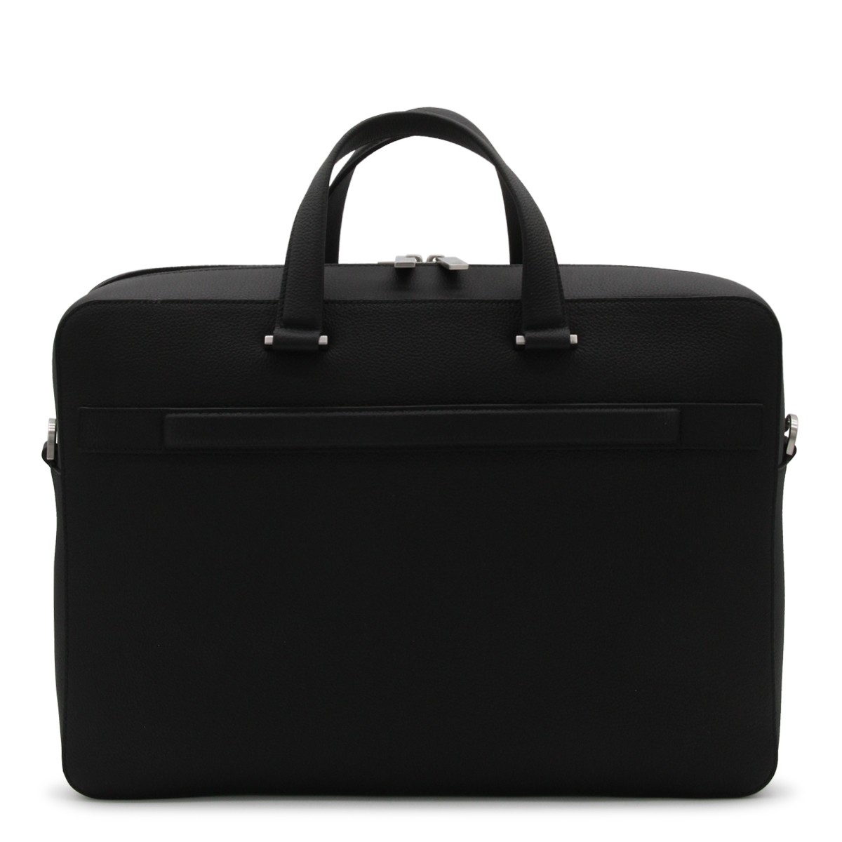 BLACK LEATHER BUSINESS GANCINI TOP...