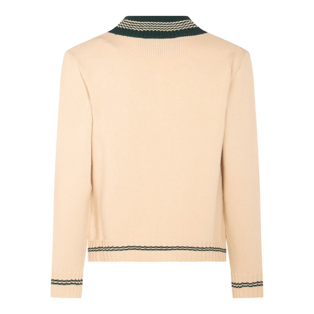 BEIGE AND GREEN WOOL KNITWEAR