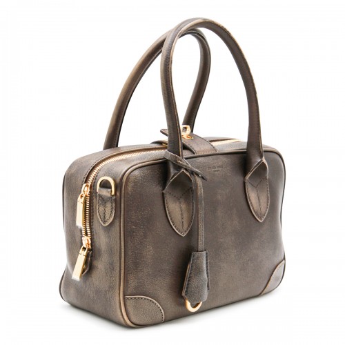 BROWN LEATHER TOP HANDLE BAG 2
