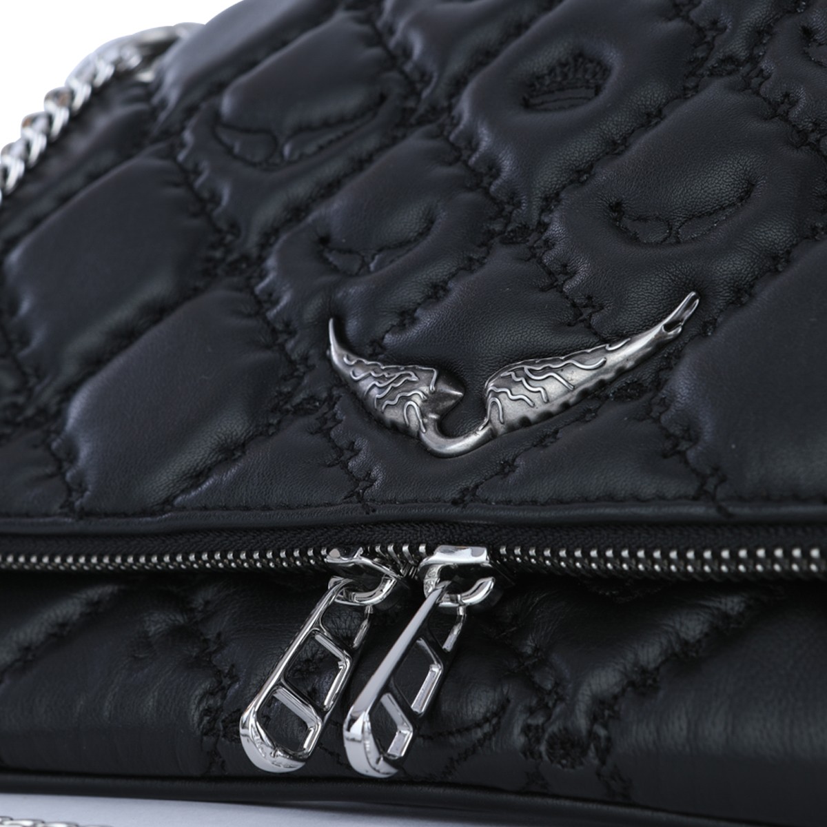 BLACK LEATHER ROCK II SHOULDER BAG