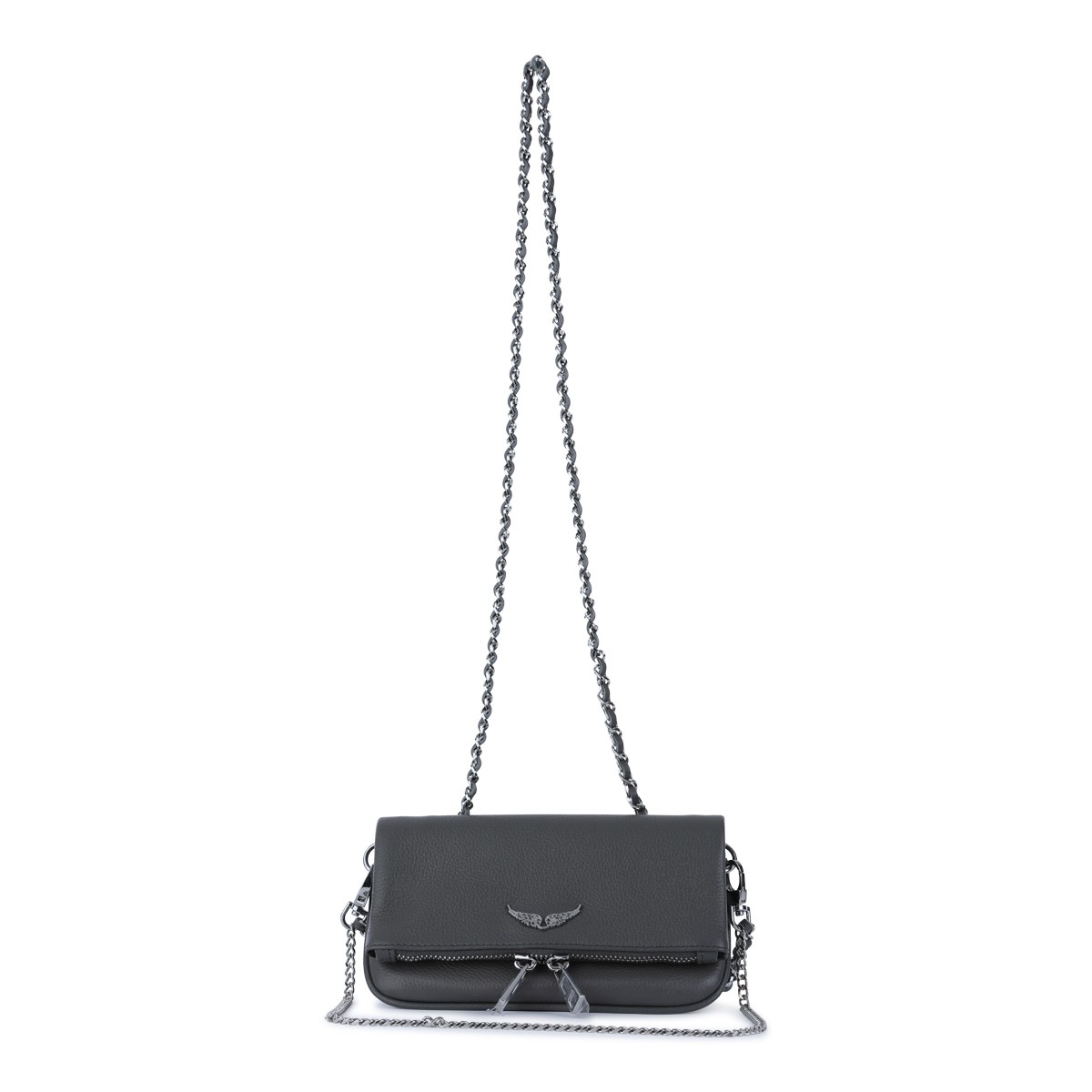 BLACK LEATHER ROCK NANO SHOULDER BAG