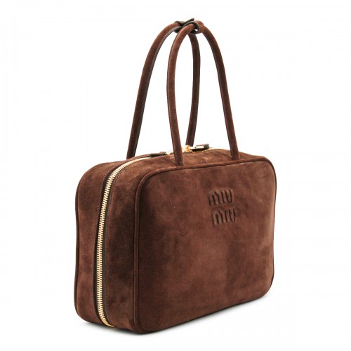 DARK BROWN LEATHER BEAU LARGE TOP HANDLE BAG