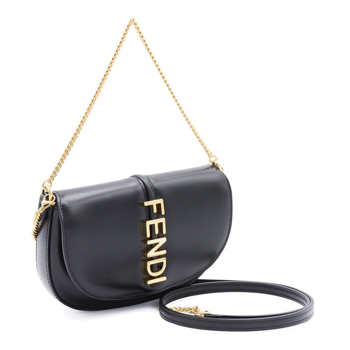 BLACK LEATHER FENDIGRAPHY MINI BAG BLACK LEATHER FENDIGRAPHY MINI BAG