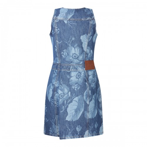 BLUE COTTON DENIM DRESS