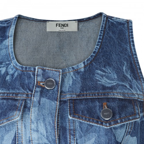 BLUE COTTON DENIM DRESS