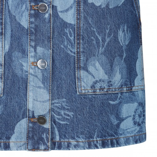 BLUE COTTON DENIM DRESS