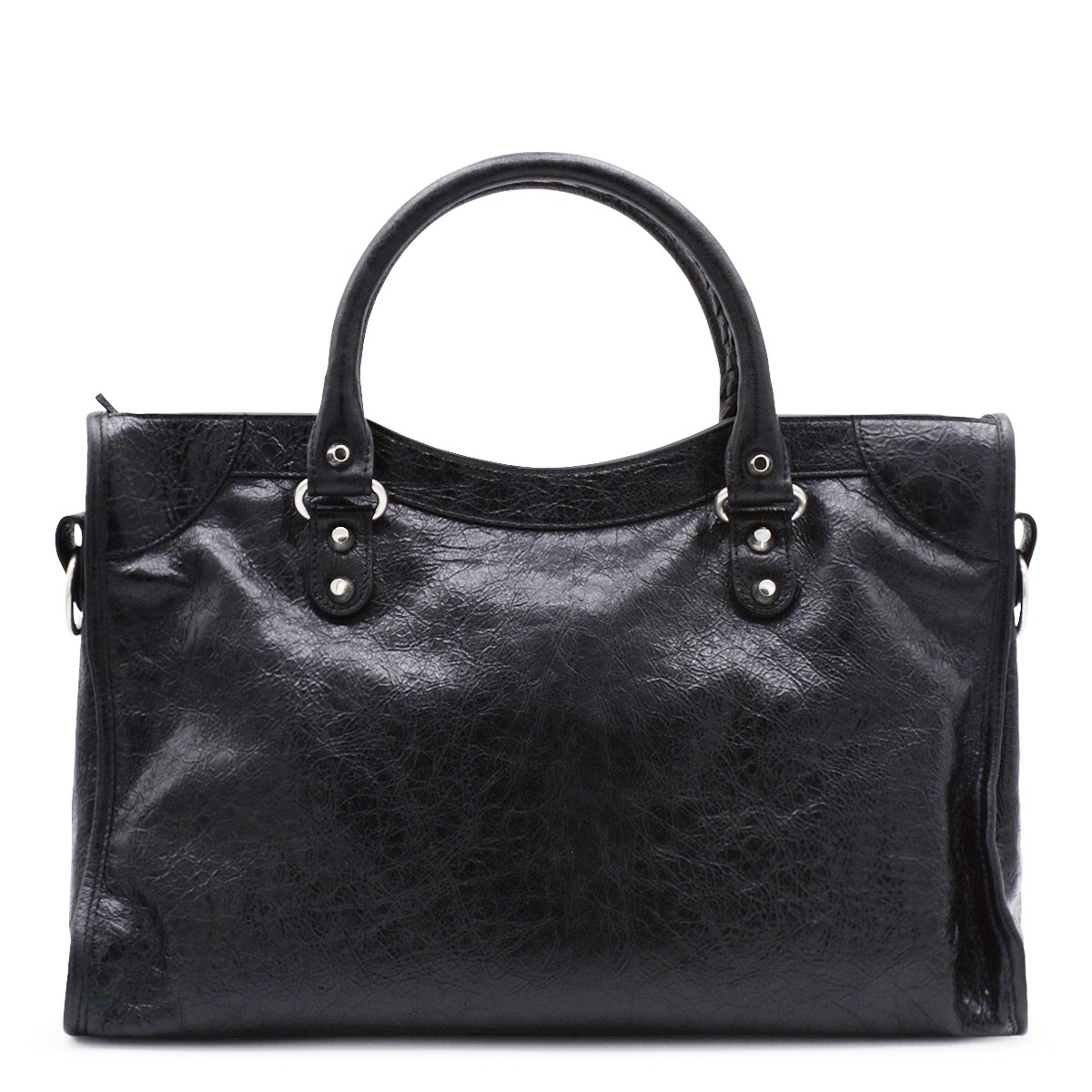 BLACK LEATHER LE CITY MEDIUM TOP...