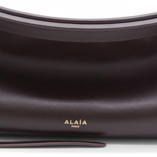DARK BROWN LEATHER EAST WEST MEDIUM CROSSBODY BAG