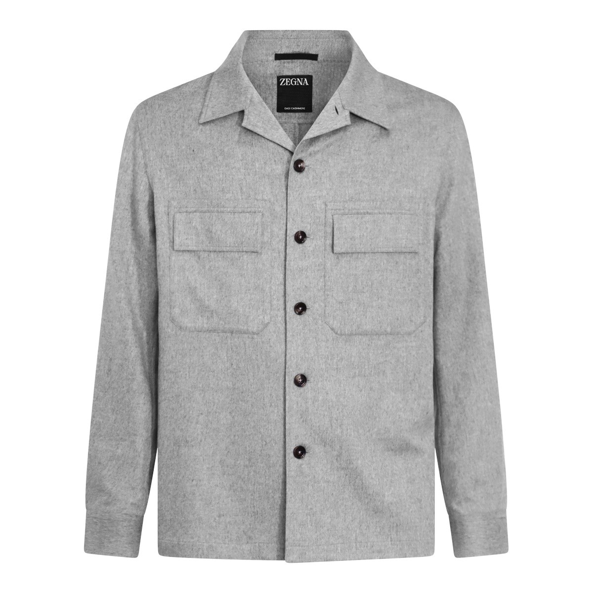 LIGHT GREY CASHMERE CASUAL JACKET