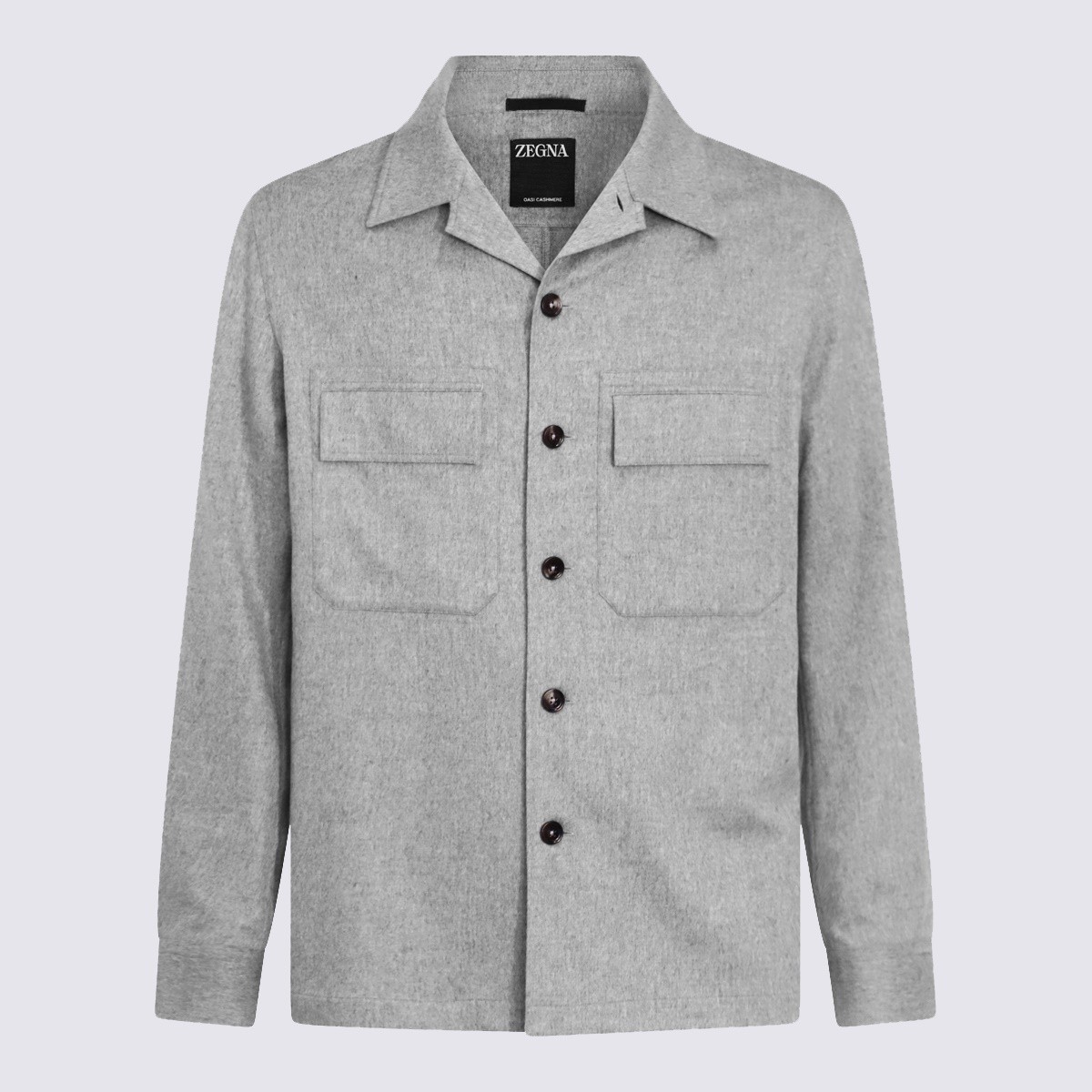 LIGHT GREY CASHMERE CASUAL JACKET