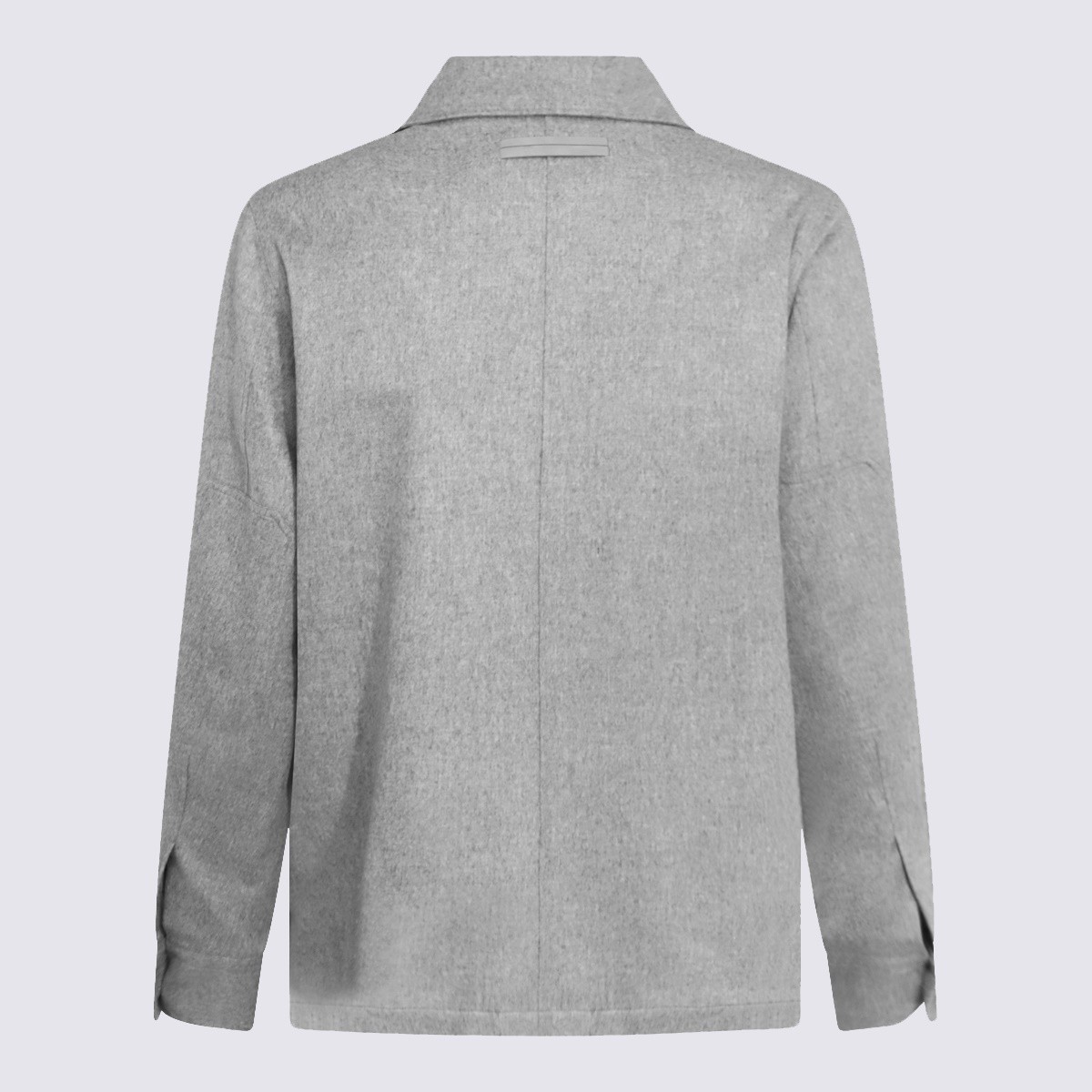 LIGHT GREY CASHMERE CASUAL JACKET