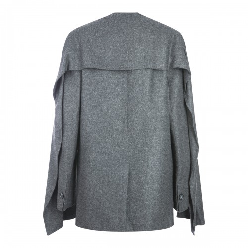 GREY VISCOSE WOOL BLEND BLAZER