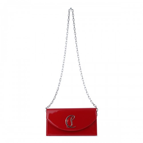 RED LEATHER LOUBI54 CLUTCH