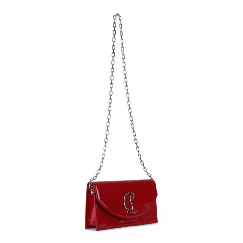 RED LEATHER LOUBI54 CLUTCH