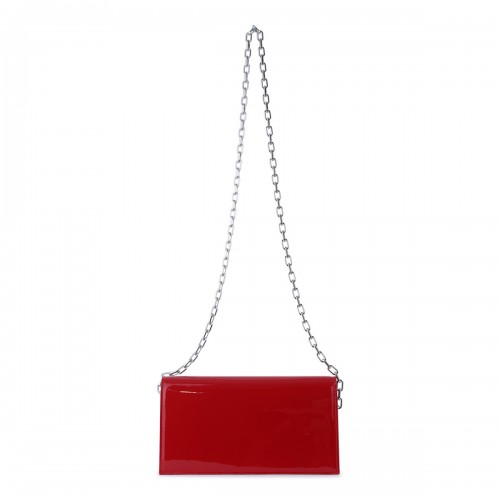RED LEATHER LOUBI54 CLUTCH