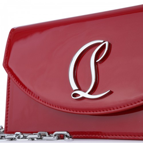 RED LEATHER LOUBI54 CLUTCH