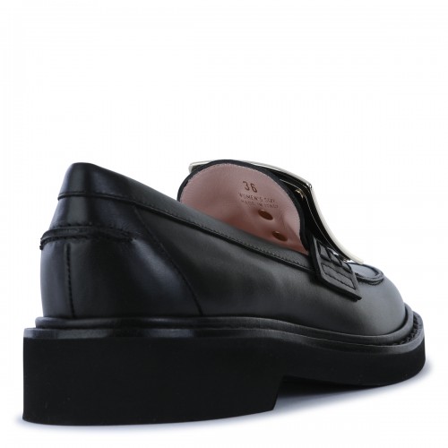 BLACK LEATHER LOAFERS