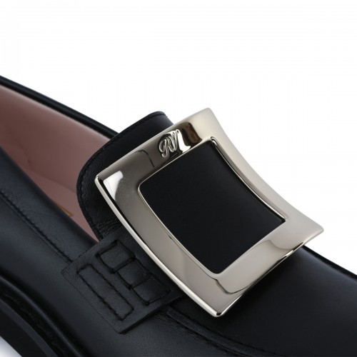 BLACK LEATHER LOAFERS