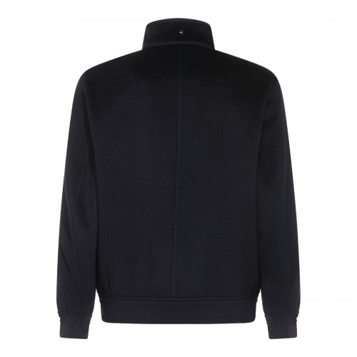 DARK BLUE CASHMERE CASUAL JACKET