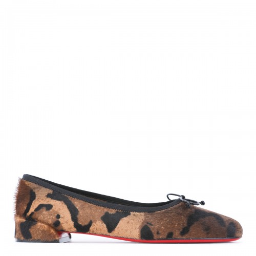 BROWN AND BLACK LEATHER FLATS