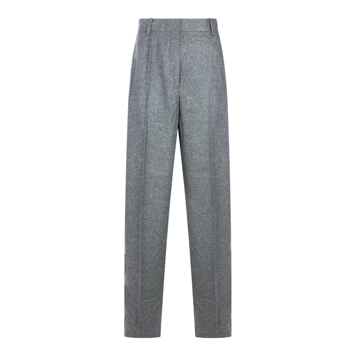 GREY VISCOSE WOOL BLEND PANTS