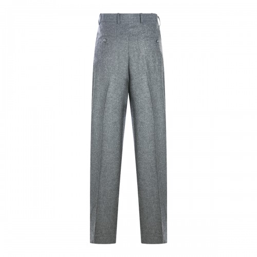 GREY VISCOSE WOOL BLEND PANTS