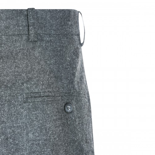 GREY VISCOSE WOOL BLEND PANTS