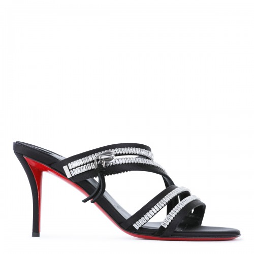 BLACK MERYLZIP STRASS SANDALS