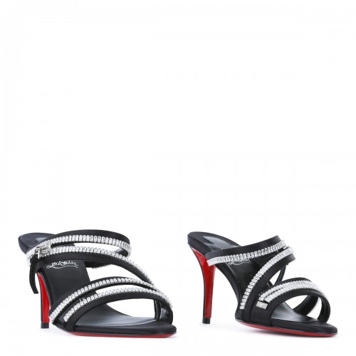 BLACK MERYLZIP STRASS SANDALS