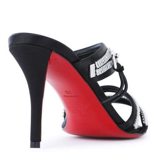 BLACK MERYLZIP STRASS SANDALS