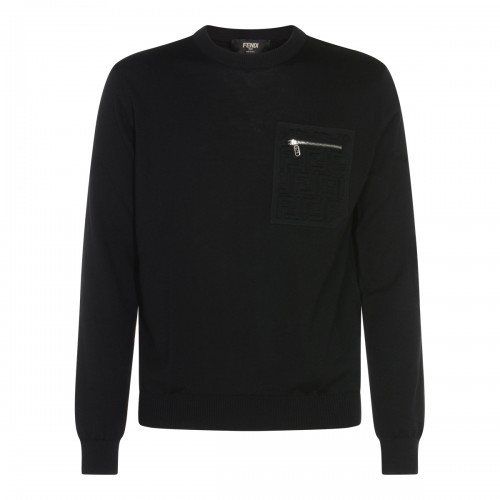 BLACK WOOL KNITWEAR