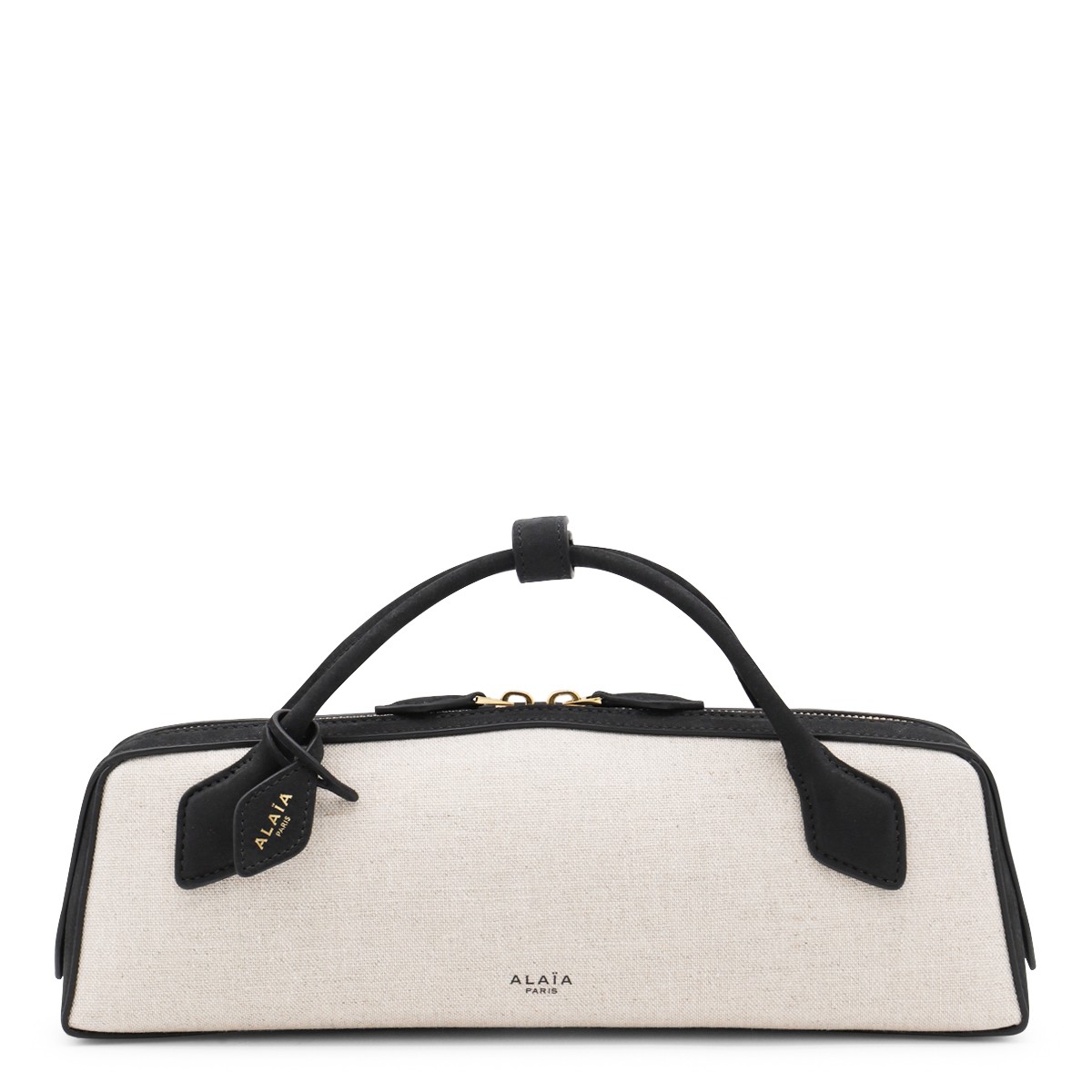 BEIGE AND BLACK LEATHER LE TECKEL CLUTCH