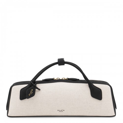 BEIGE AND BLACK LEATHER LE TECKEL CLUTCH