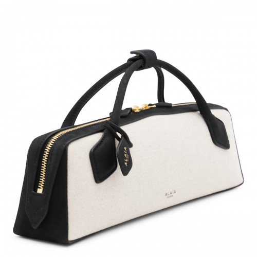 BEIGE AND BLACK LEATHER LE TECKEL CLUTCH