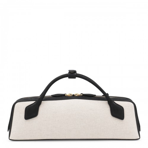 BEIGE AND BLACK LEATHER LE TECKEL CLUTCH