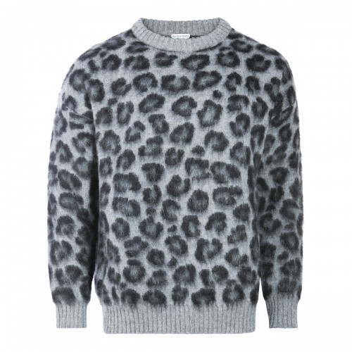 GREY AND BLACK WOOL SWEATSHIRT