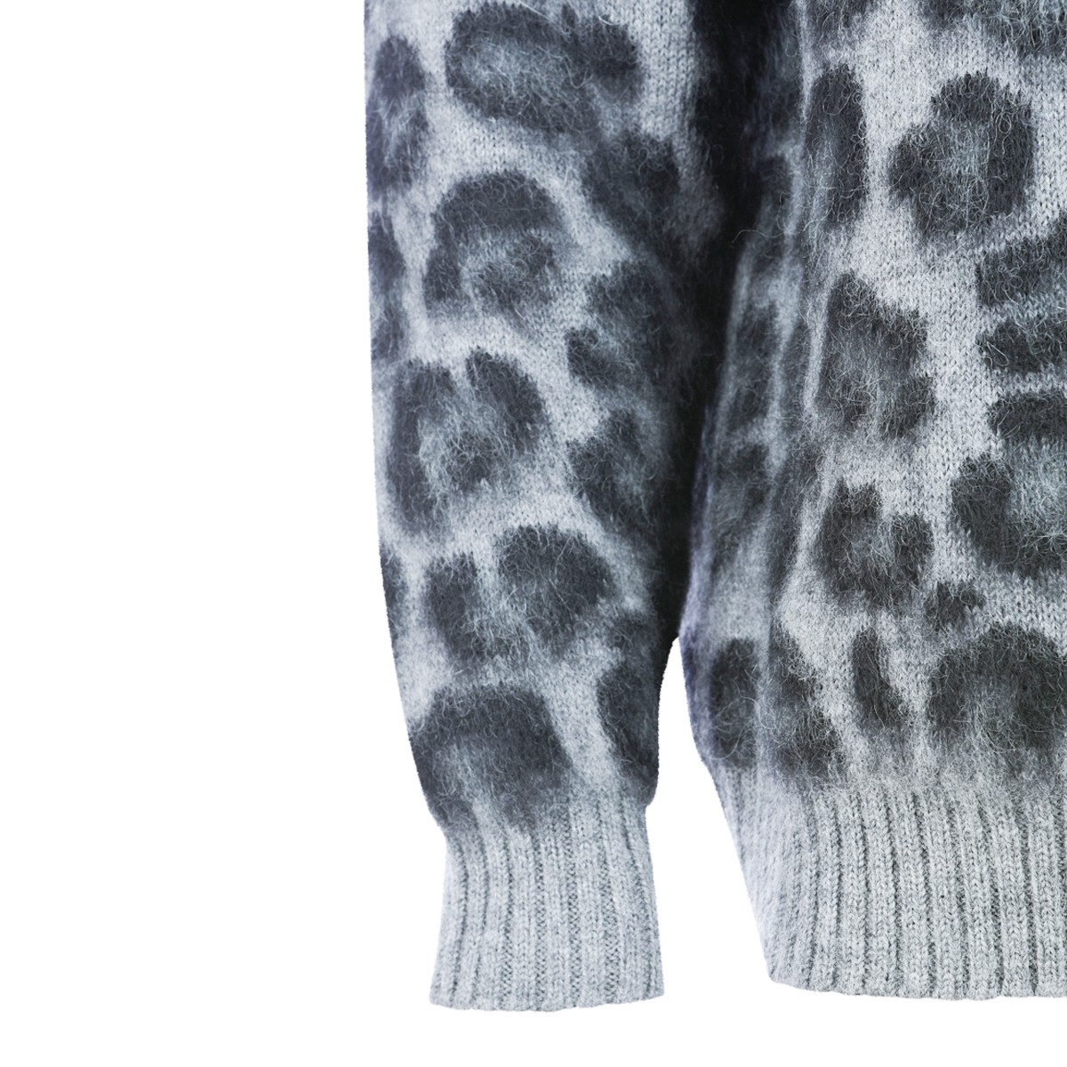 GREY AND BLACK WOOL SWEATSHIRT