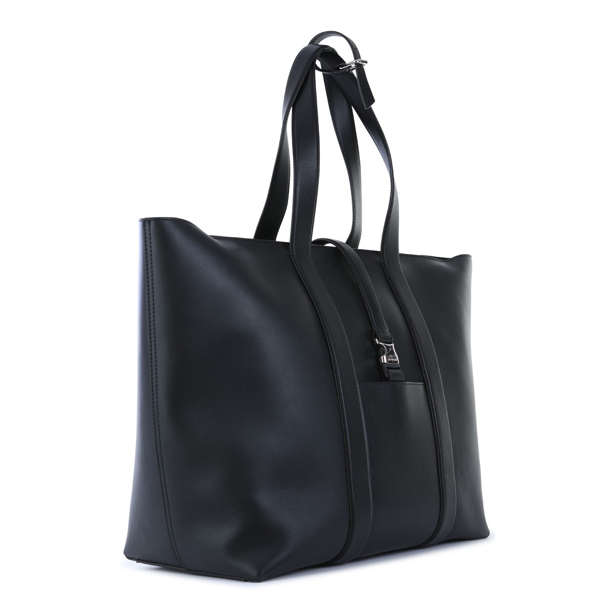 BLACK LEATHER EE TOTE