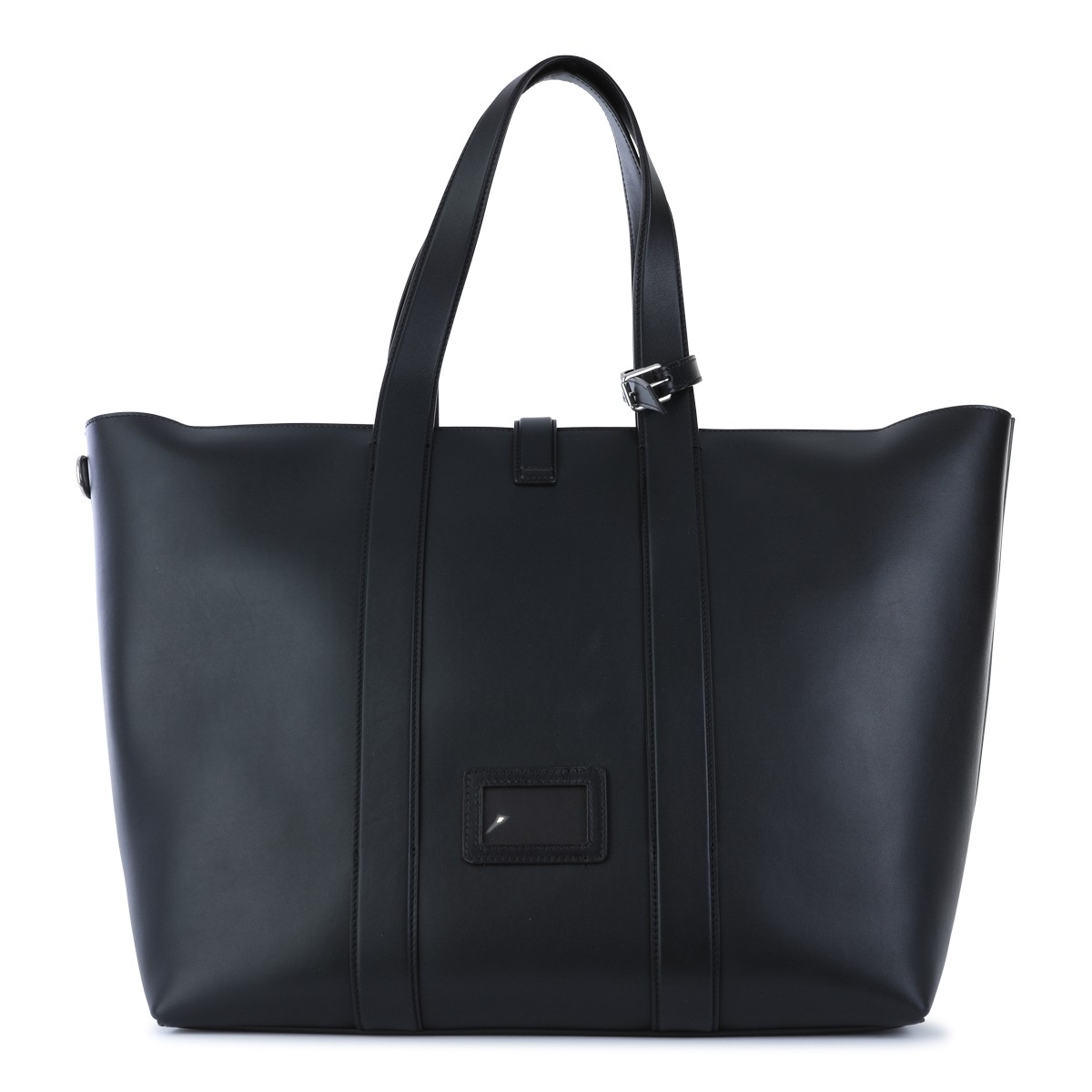 BLACK LEATHER EE TOTE