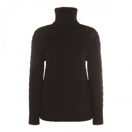 BLACK WOOL KNITWEAR