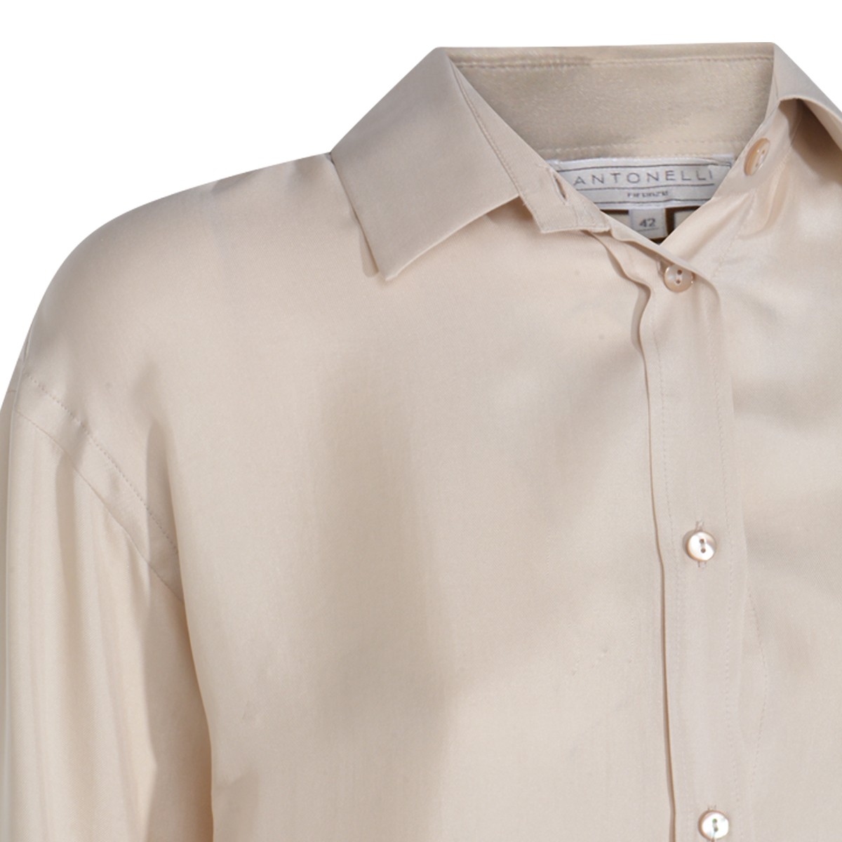 BEIGE SILK QUIRINO SHIRT BEIGE SILK QUIRINO SHIRT